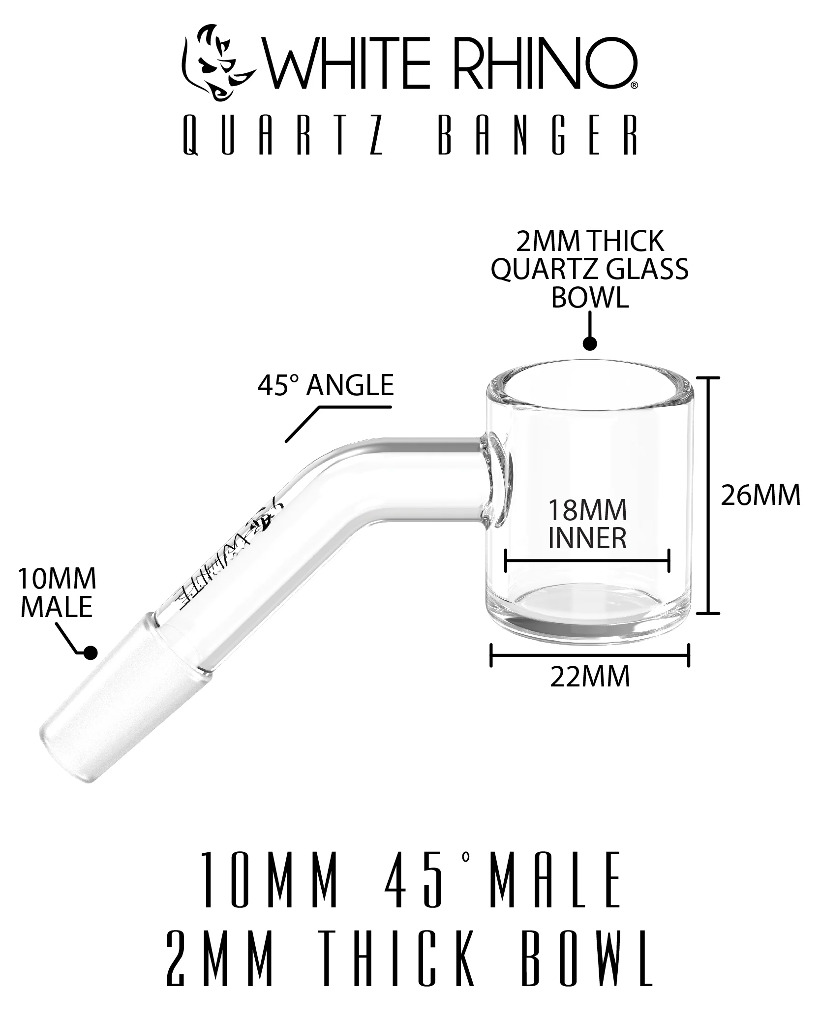 10MM 45° MALE QUARTZ BANGER 2MM - 5 COUNT DISPLAY - Image 10