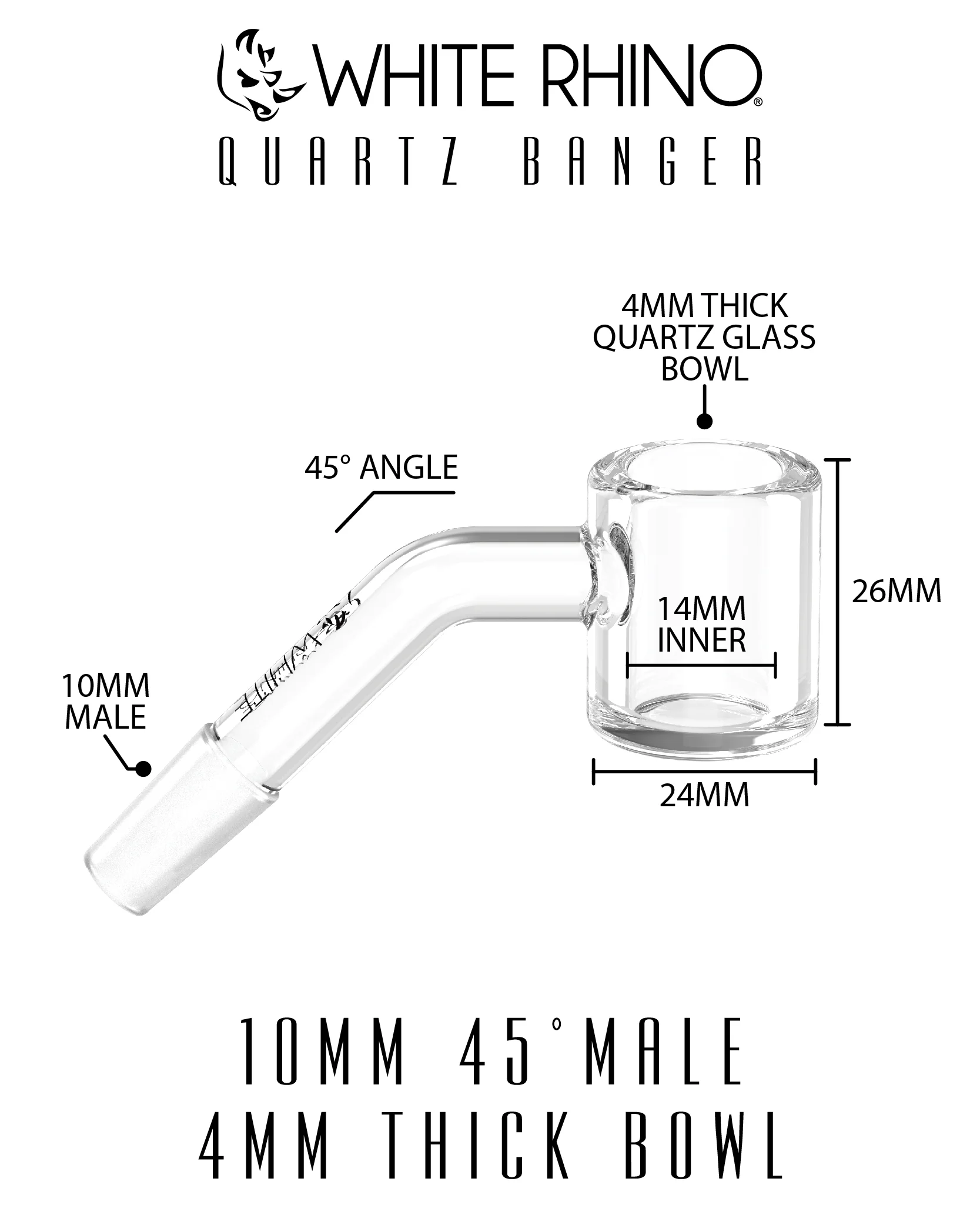 10MM 45° MALE QUARTZ BANGER 4MM - 5 COUNT DISPLAY - Image 10