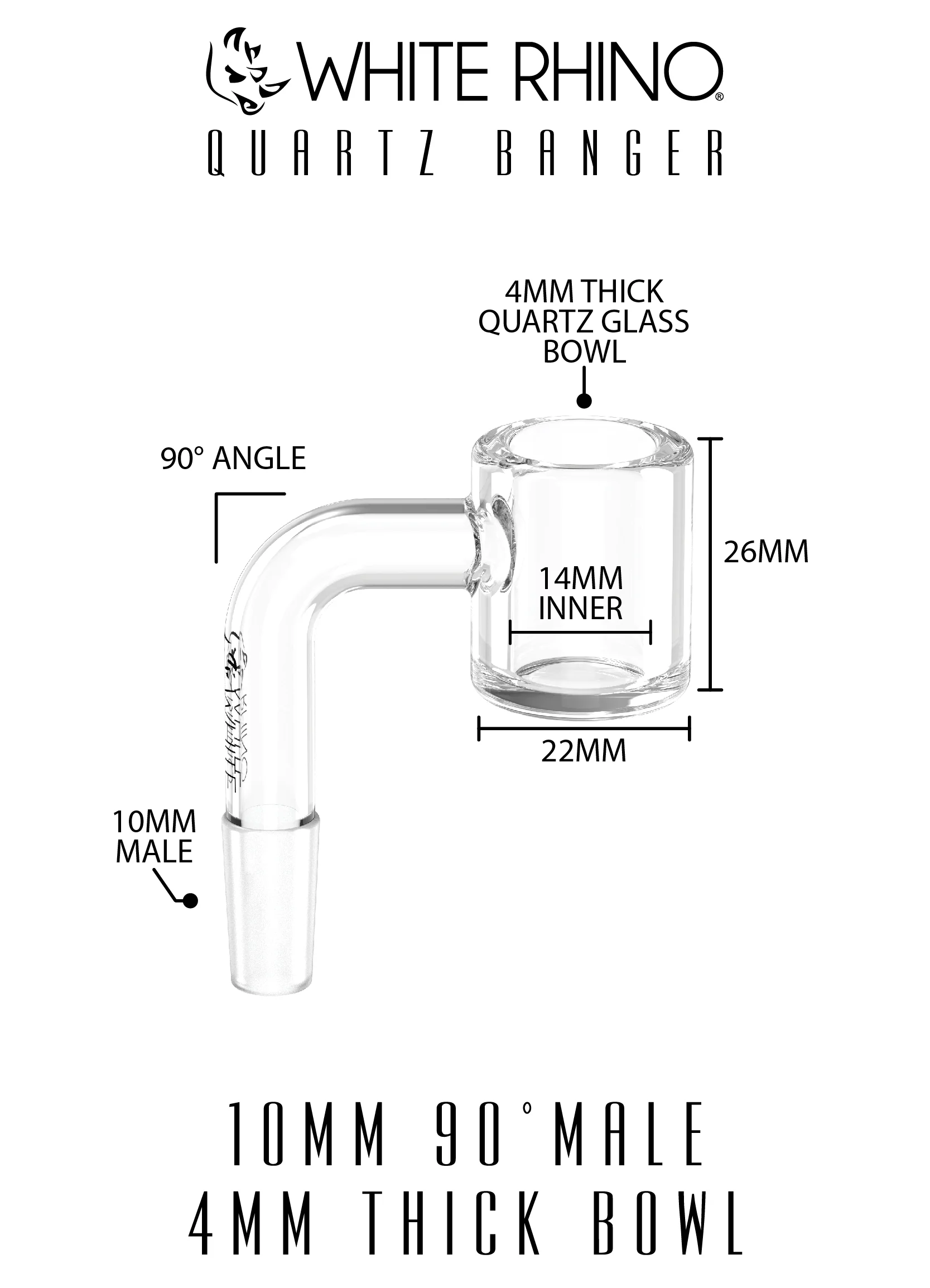 10MM 90° MALE QUARTZ BANGER 4MM - 5 COUNT DISPLAY - Image 10
