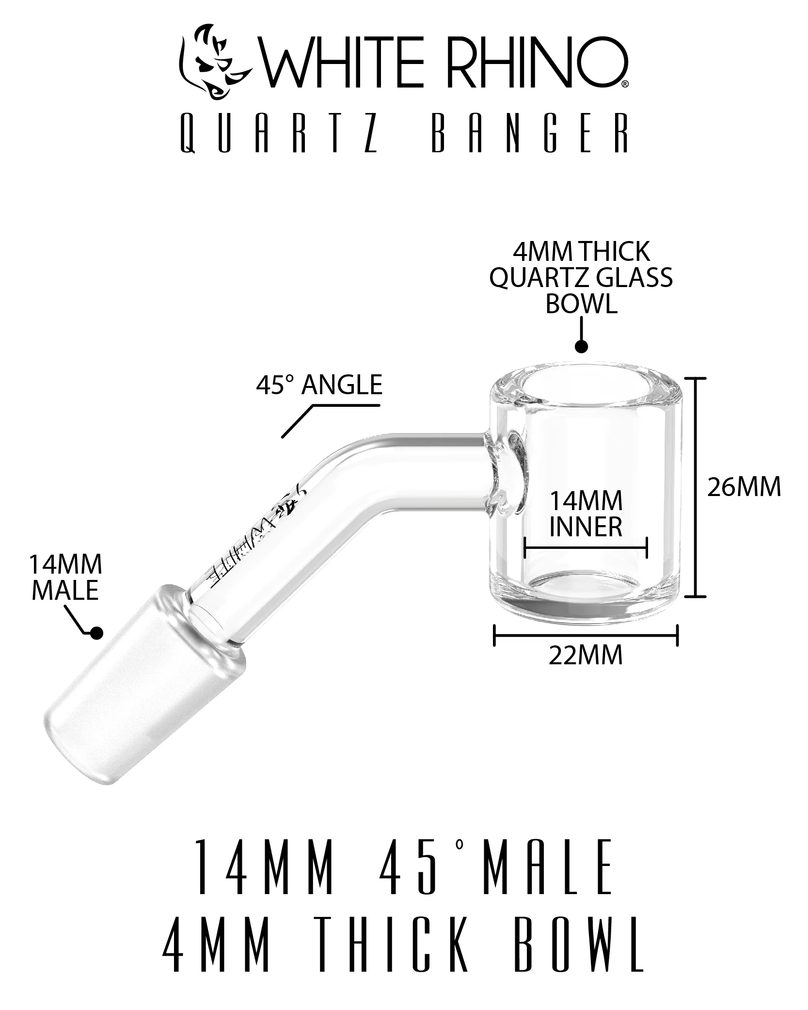14MM 45° MALE QUARTZ BANGER 4MM - 5 COUNT DISPLAY - Image 10
