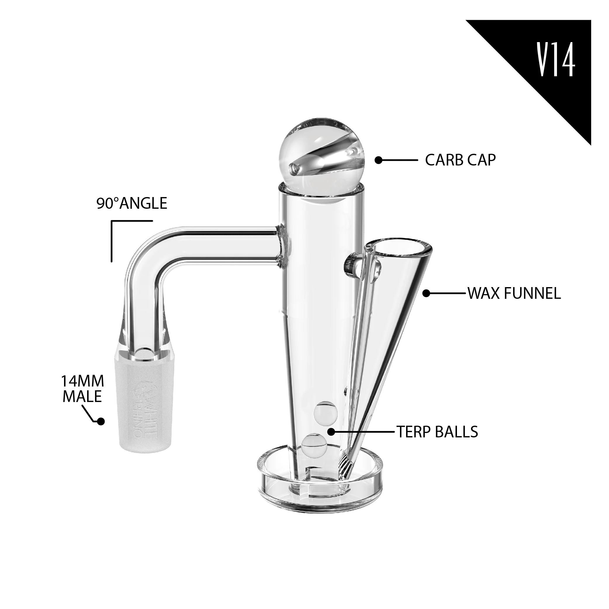 14MM 90° MALE QUARTZ BANGER KIT V14 - 4 COUNT DISPLAY - Image 7