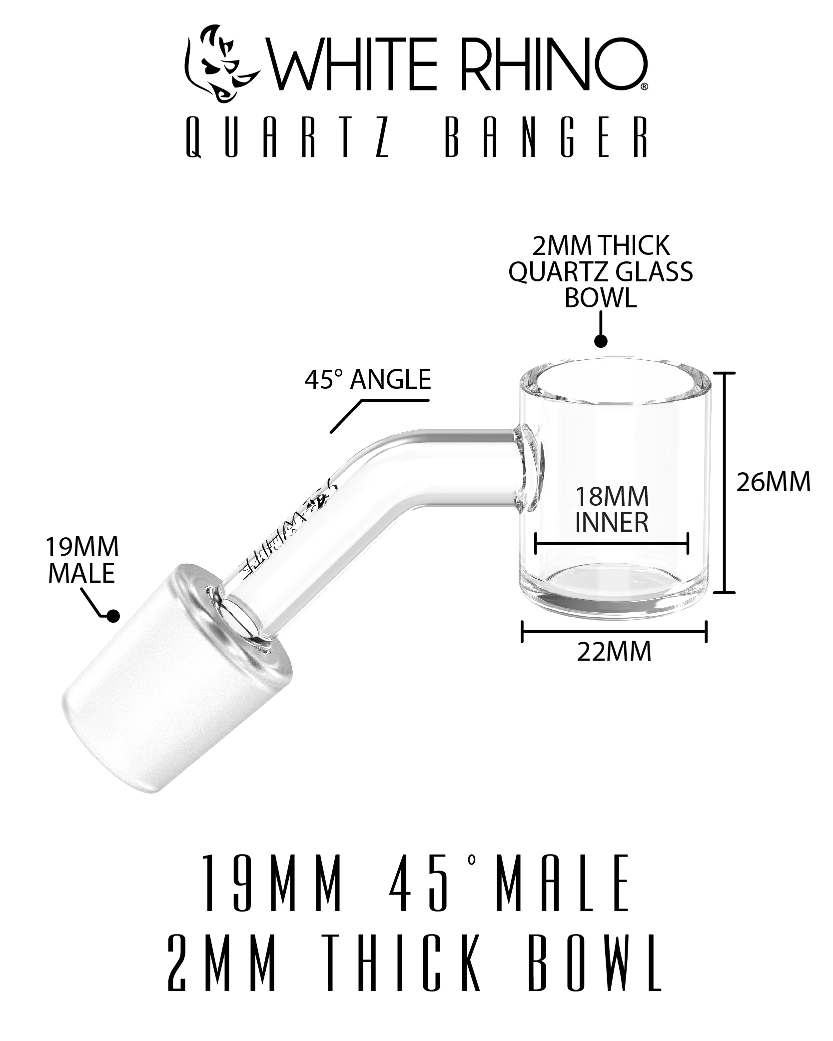 19MM 45° MALE QUARTZ BANGER 2MM - 5 COUNT DISPLAY - Image 10