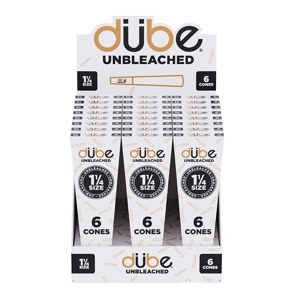 DUBE UNBLEACHED CONES 1 1/4 - 6 CONES - 24 COUNT DISPLAY - Image 3