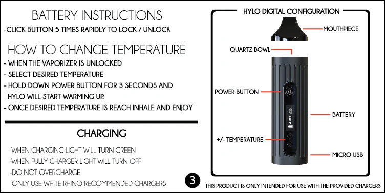 HYLO DIGITAL VAPORIZER STARTER KIT (BLACK) - Image 9