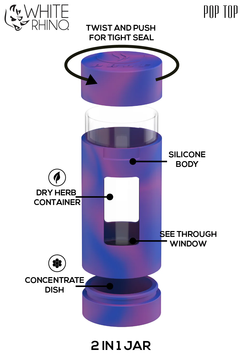 PRUF 2-1 JAR PURPLE/BLUE - 4 COUNT DISPLAY - Image 7