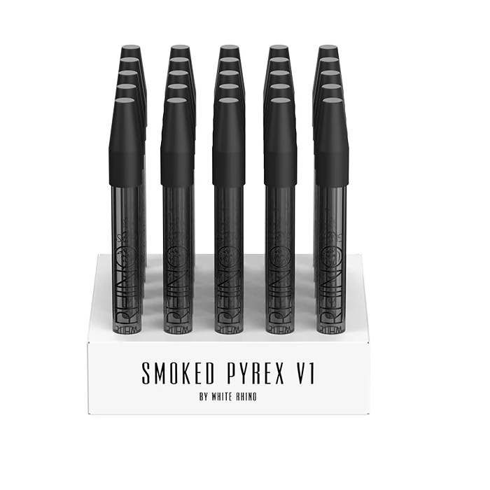 PYREX V1 DAB STRAW WITH SILICONE CAP SMOKED - 25 COUNT DISPLAY - Image 3