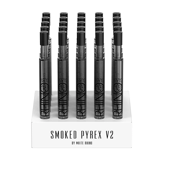PYREX V2 DAB STRAW WITH SILICONE CAP SMOKED - 25 COUNT DISPLAY - Image 3