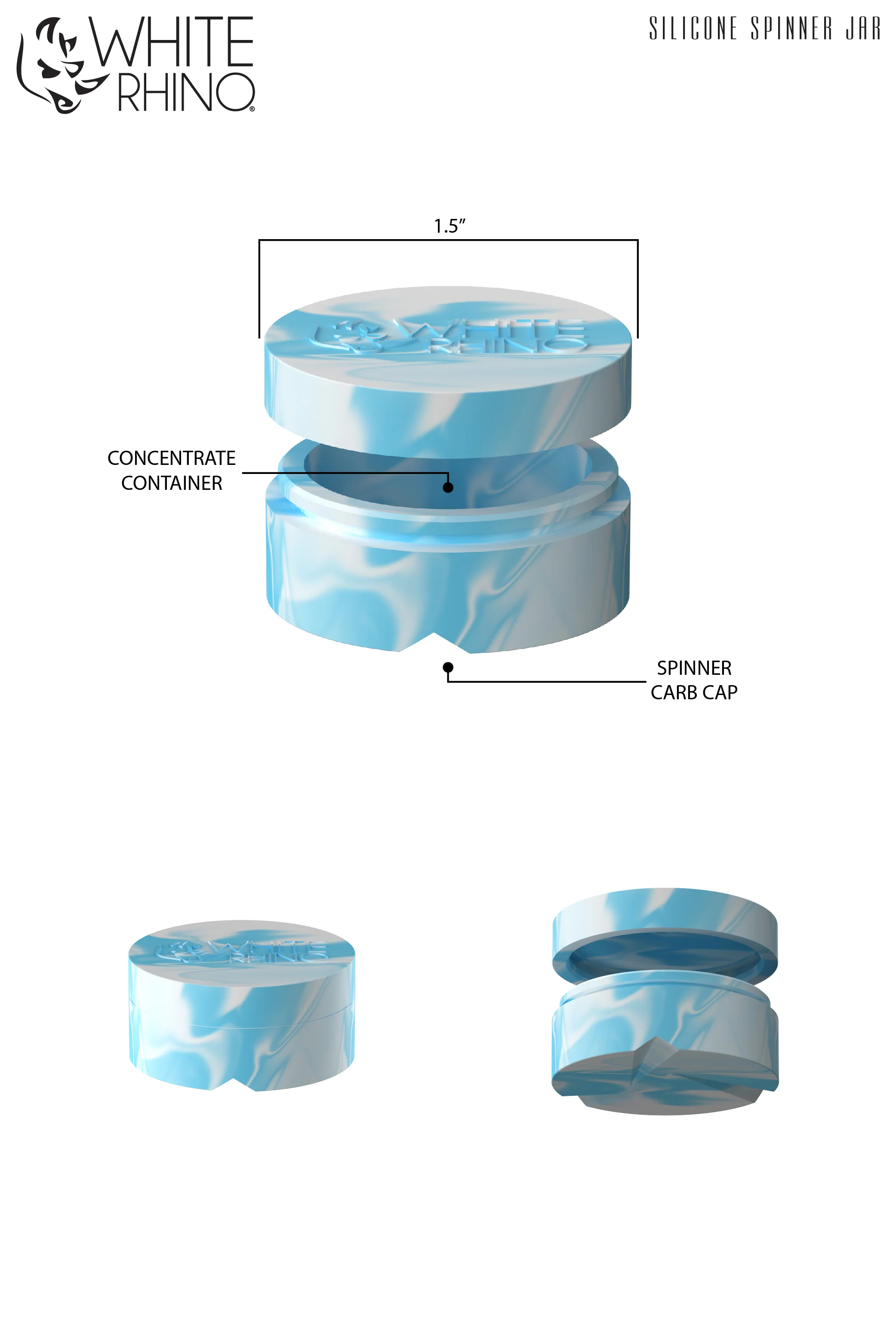 ROUND SPINNER SILICONE JAR GLOW IN THE DARK - 100 COUNT DISPLAY - Image 3