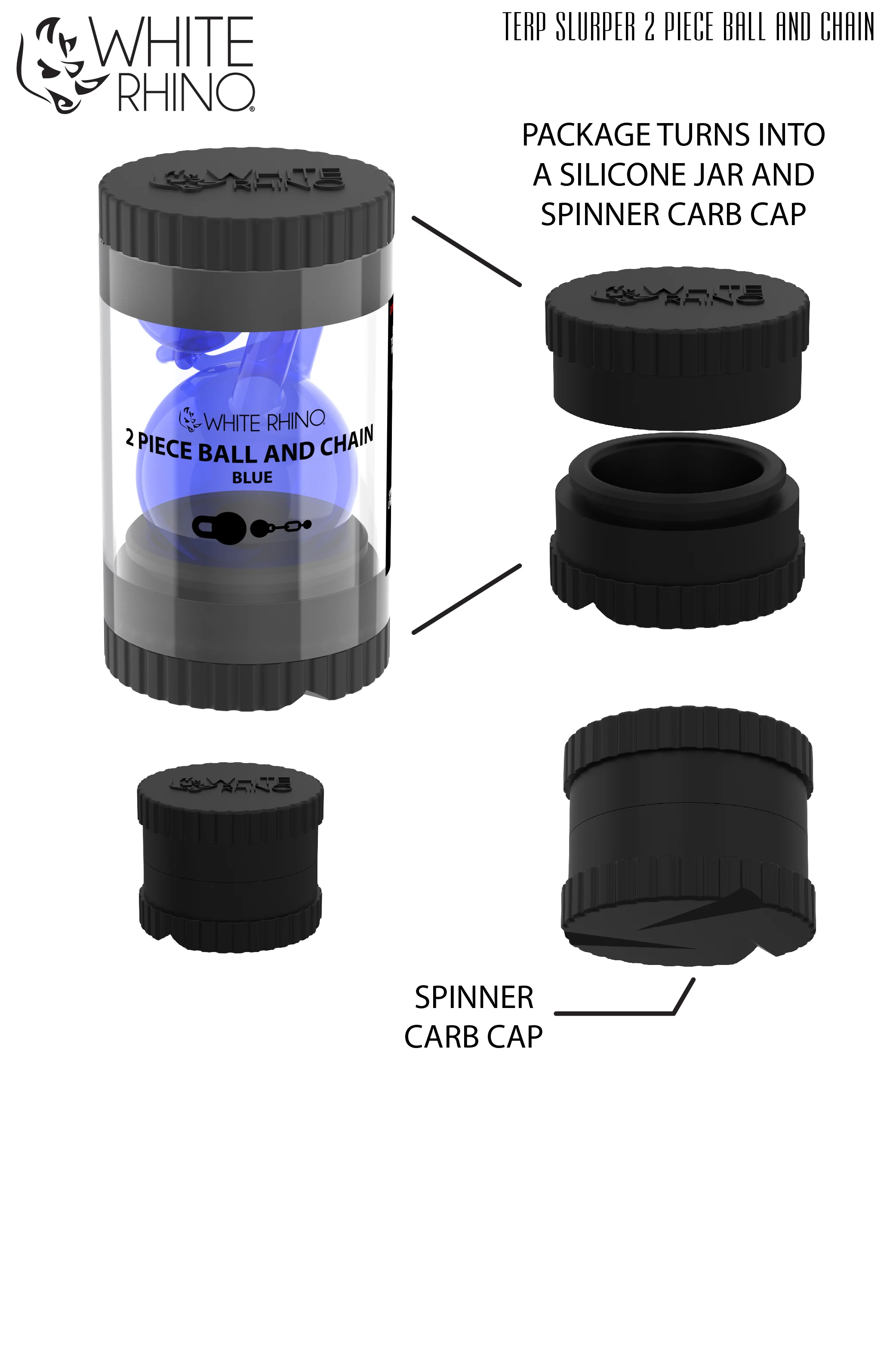 TERP SLURPER 2 PIECE BALL AND CHAIN BLUE - 6 COUNT DISPLAY - Image 8