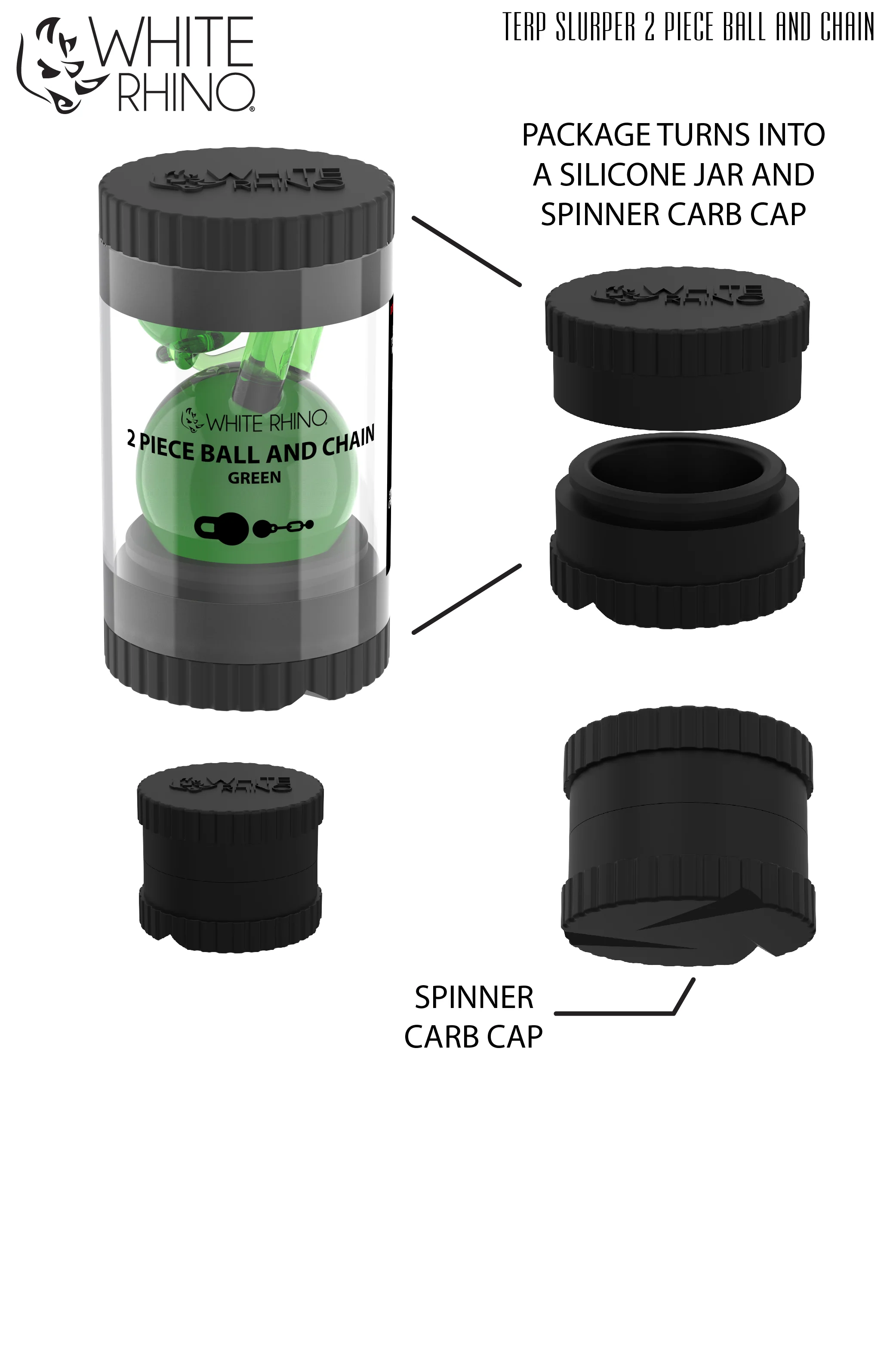 TERP SLURPER 2 PIECE BALL AND CHAIN GREEN - 6 COUNT DISPLAY - Image 8
