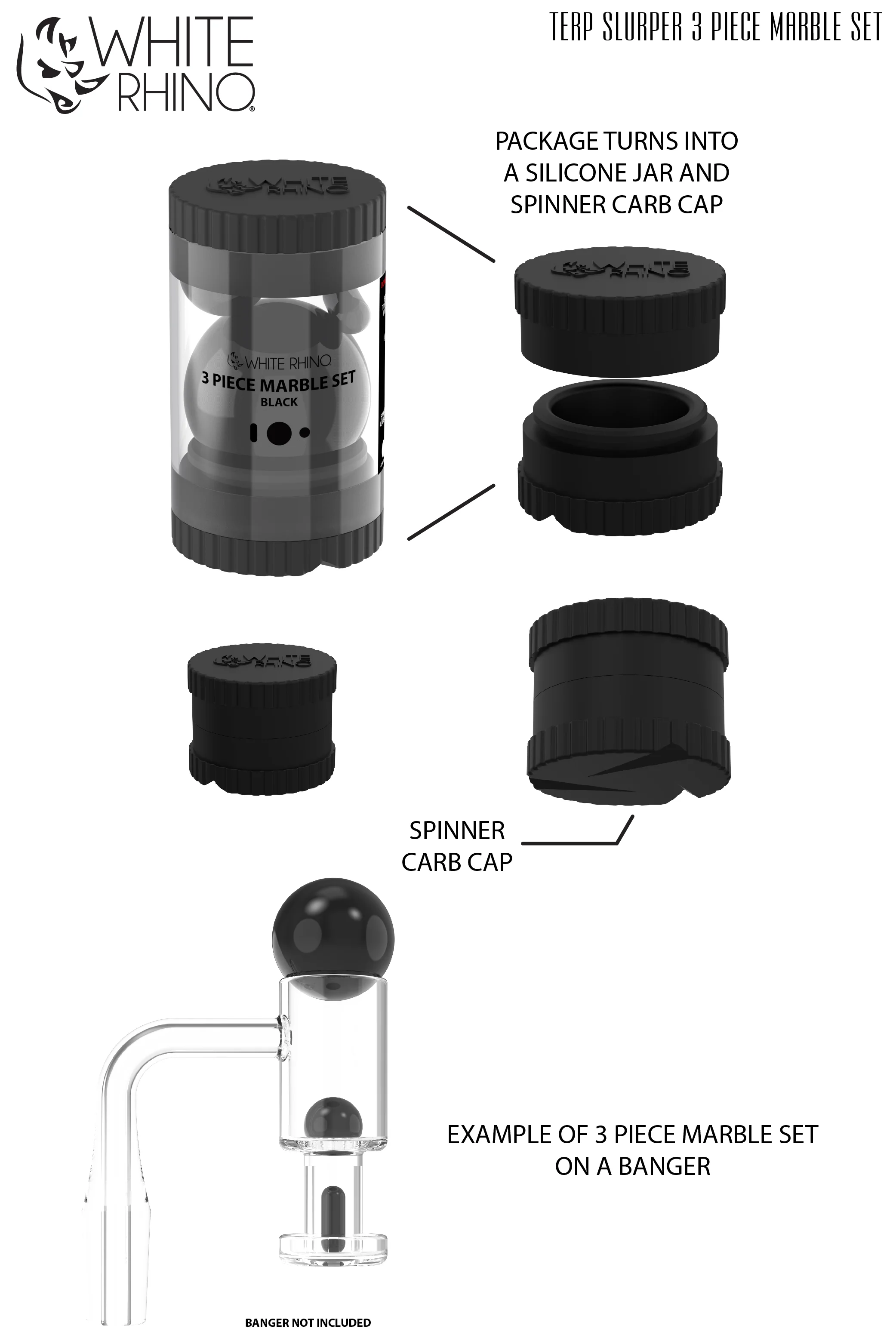 TERP SLURPER 3 PIECE SET BLACK - 6 COUNT DISPLAY - Image 3