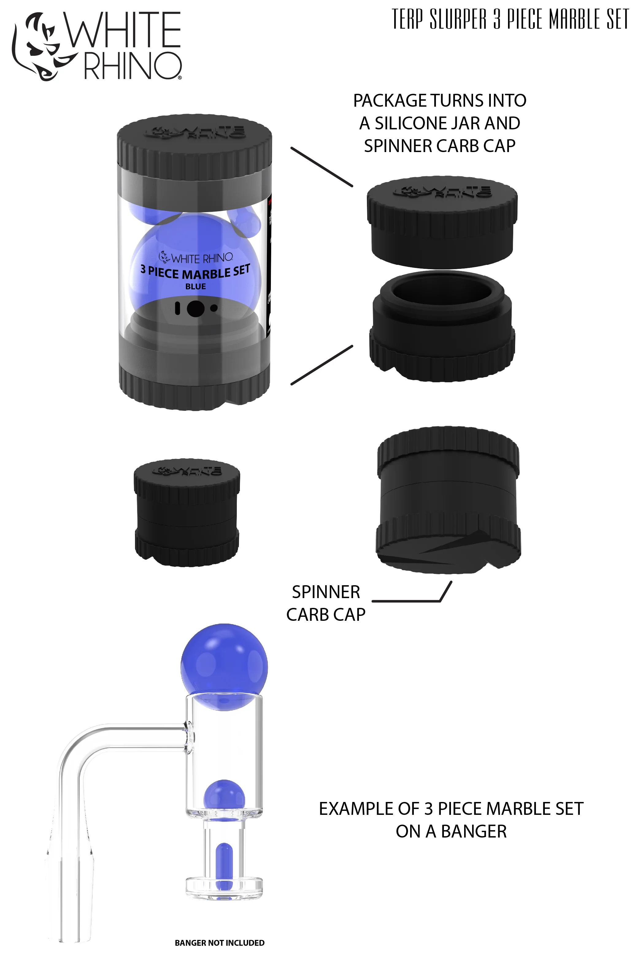 TERP SLURPER 3 PIECE SET BLUE - 6 COUNT DISPLAY - Image 3
