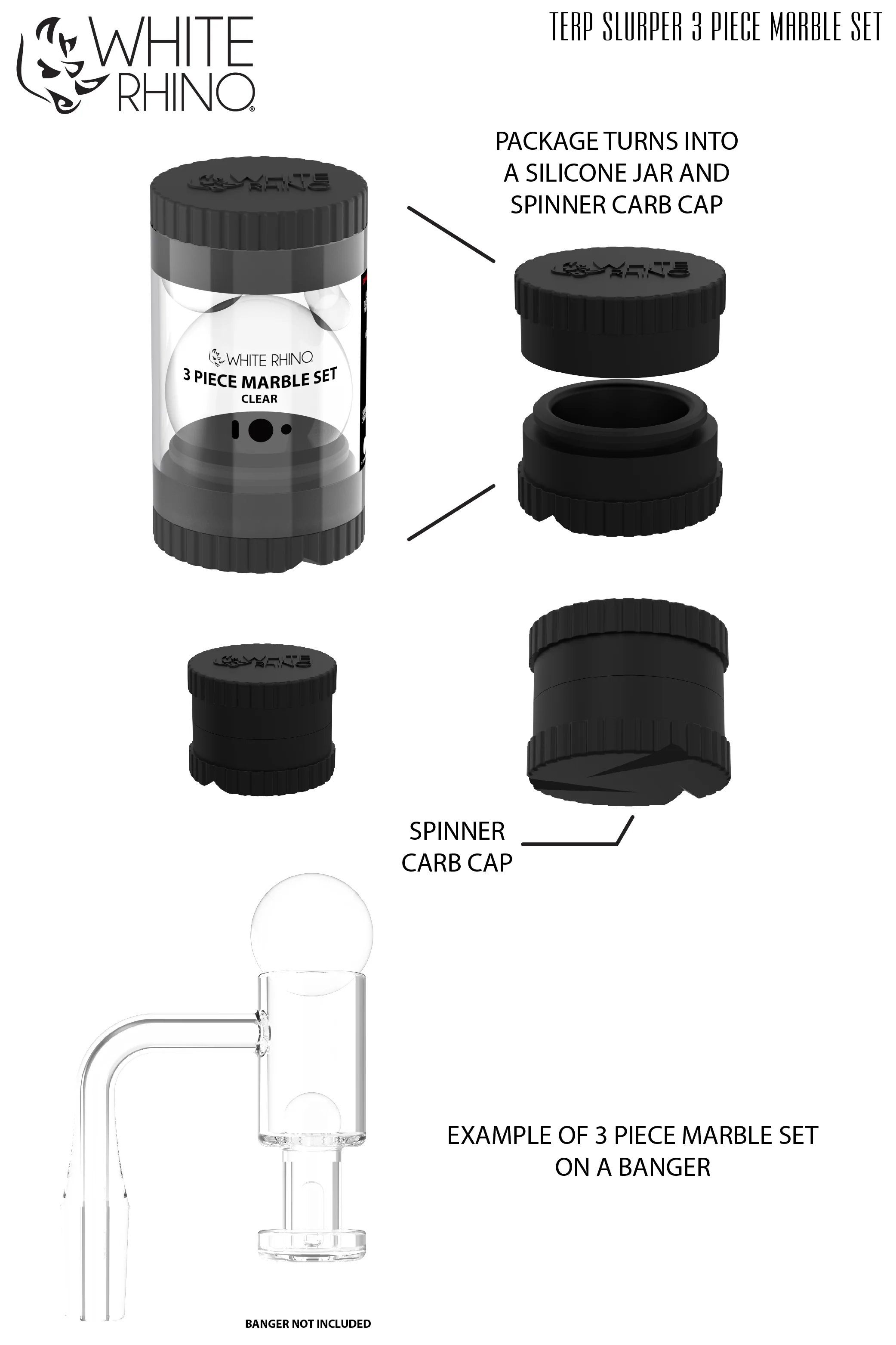 TERP SLURPER 3 PIECE SET CLEAR - 6 COUNT DISPLAY - Image 3