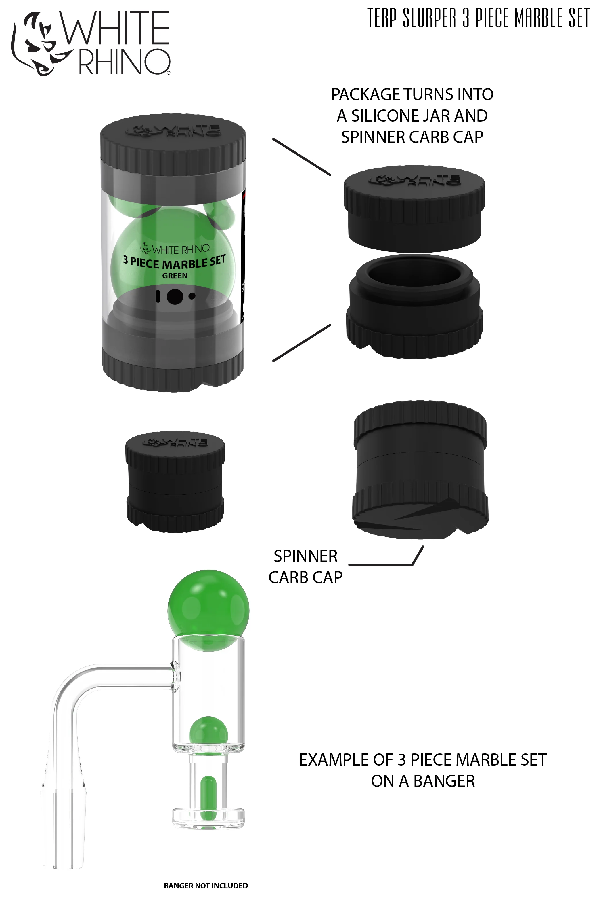 TERP SLURPER 3 PIECE SET GREEN - 6 COUNT DISPLAY - Image 3