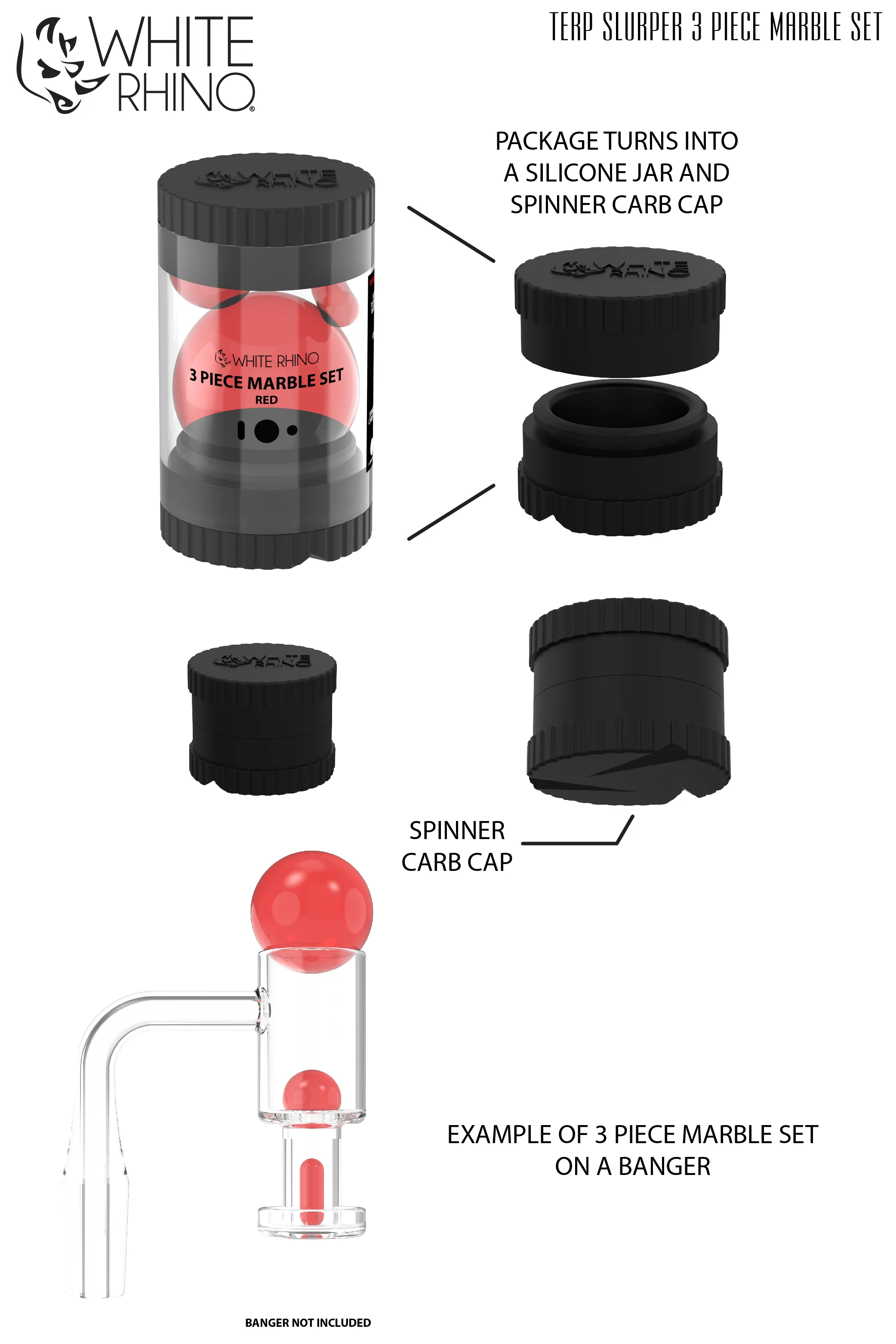 TERP SLURPER 3 PIECE SET RED - 6 COUNT DISPLAY - Image 3