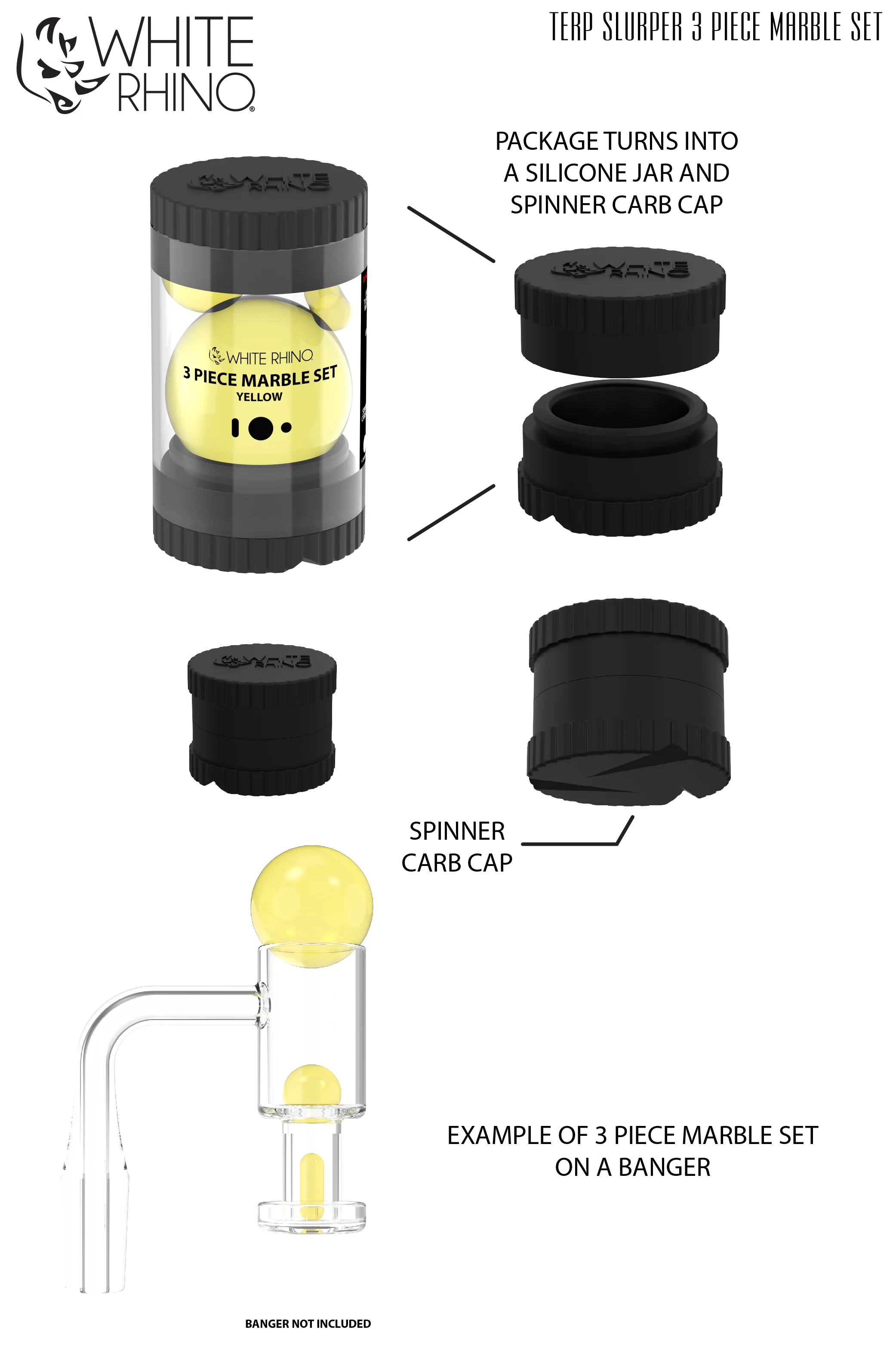 TERP SLURPER 3 PIECE SET YELLOW - 6 COUNT DISPLAY - Image 3